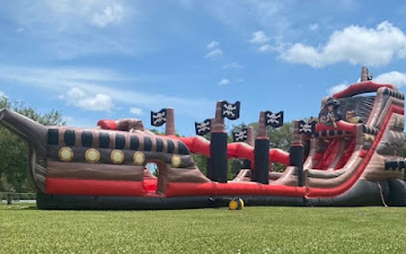 Inflatable obstacle course rental Hutto TX - pirate ship theme